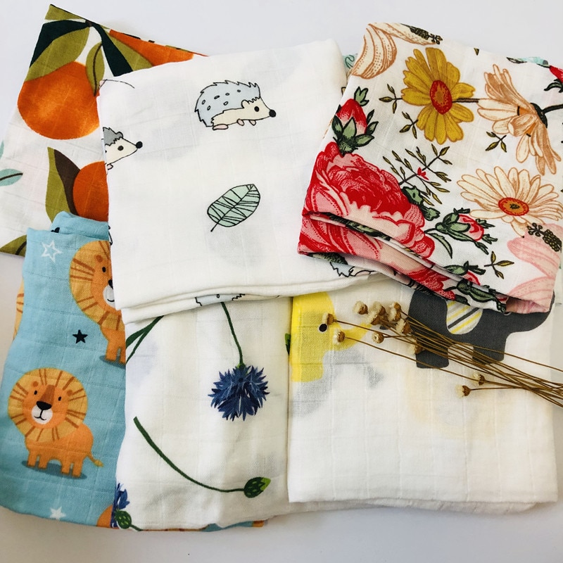 Multipurpose Plants Animals Fruits Printed Baby Blanket