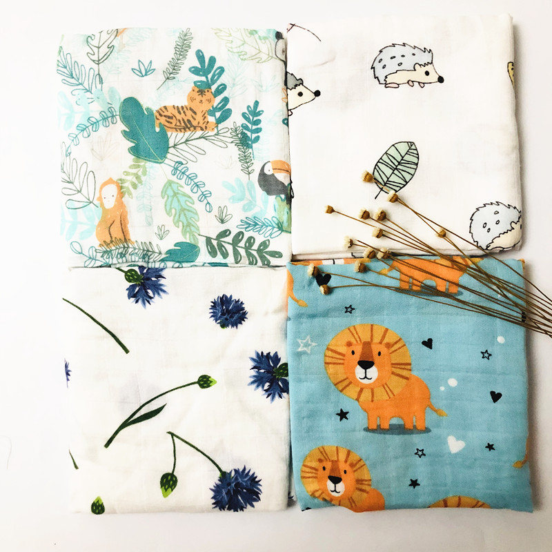 Multipurpose Plants Animals Fruits Printed Baby Blanket