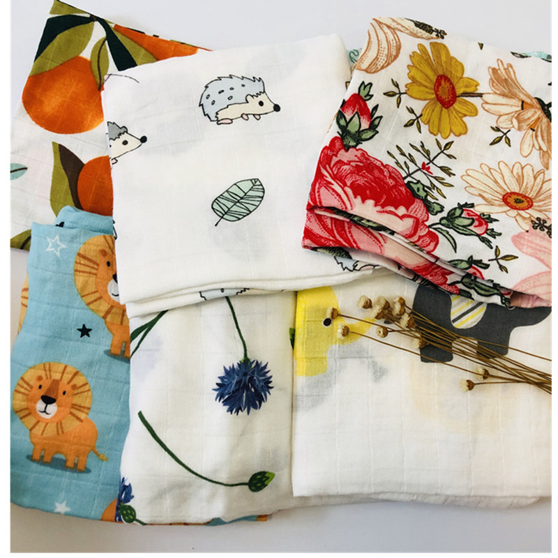 Multipurpose Plants Animals Fruits Printed Baby Blanket