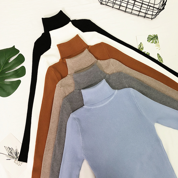 Women's Solid Color Turtleneck Sweater