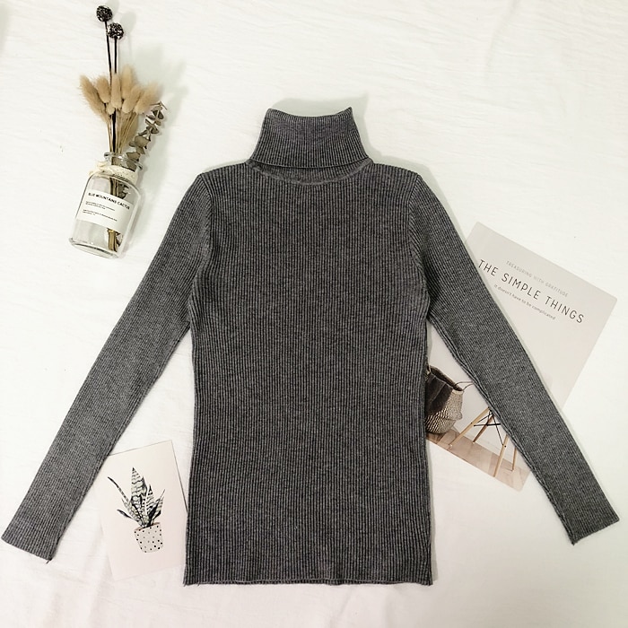 Women's Solid Color Turtleneck Sweater