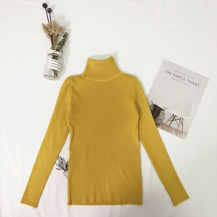 Women's Solid Color Turtleneck Sweater