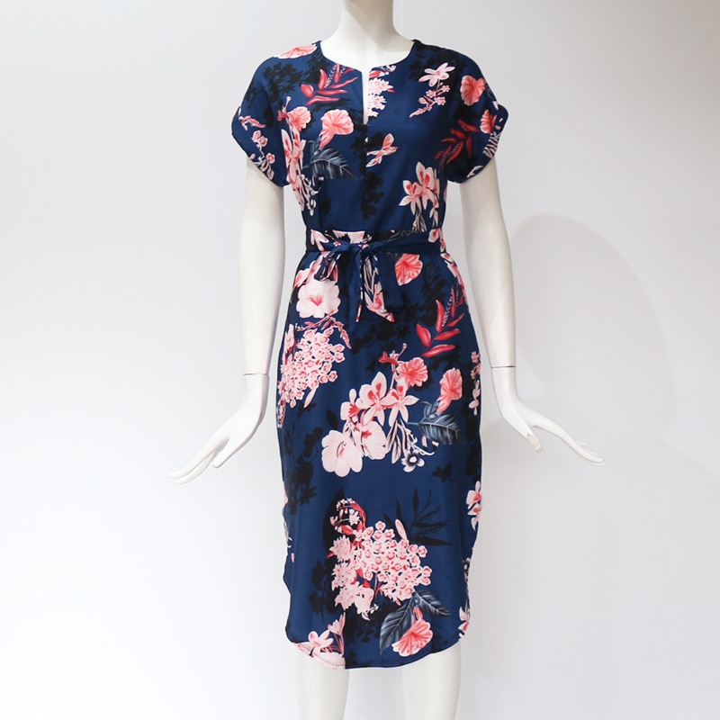 Women's V-Neck Floral Printed Dress