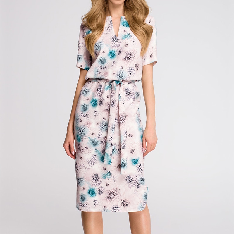 Women's V-Neck Floral Printed Dress
