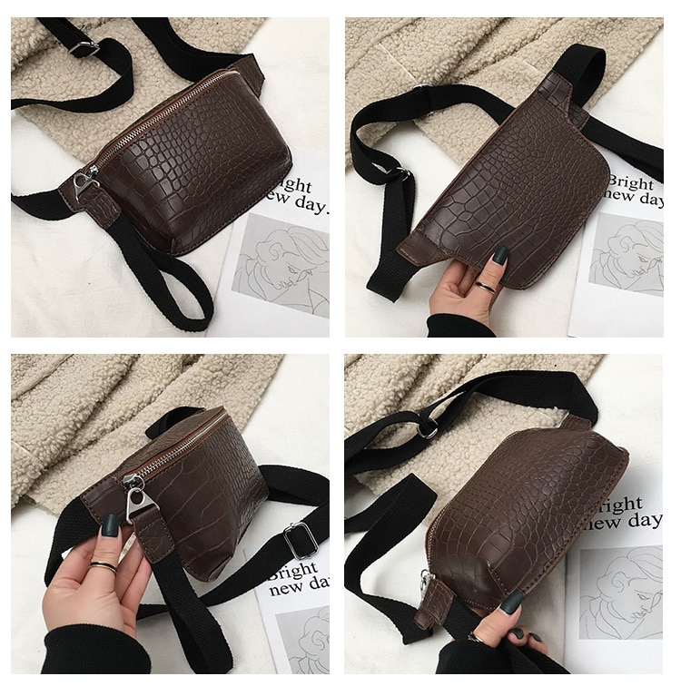 Crocodile Patterned Waist Bags