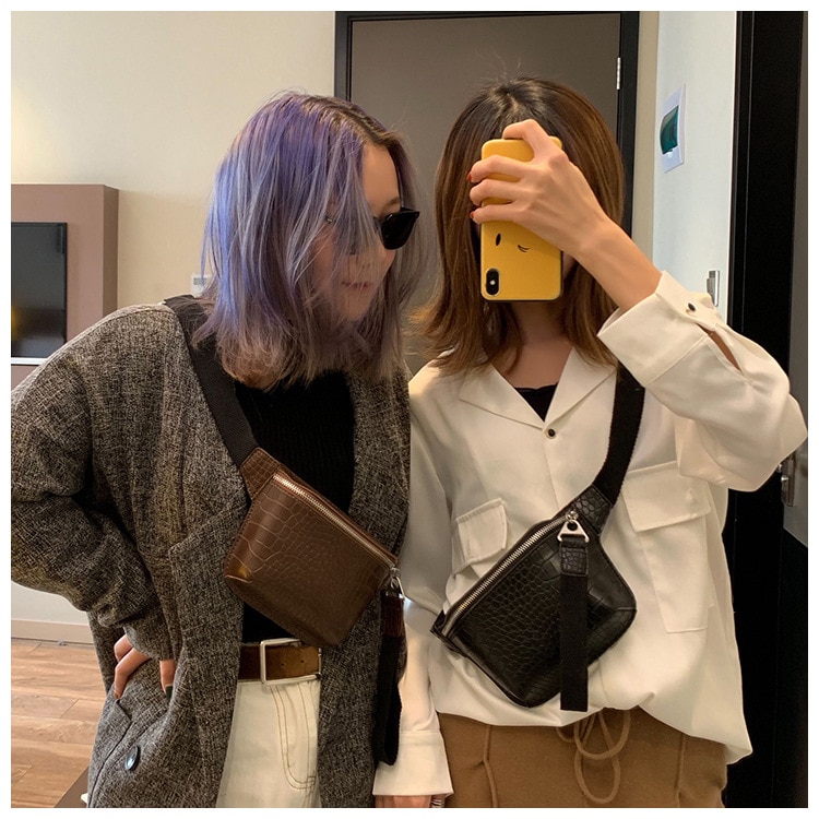 Crocodile Patterned Waist Bags