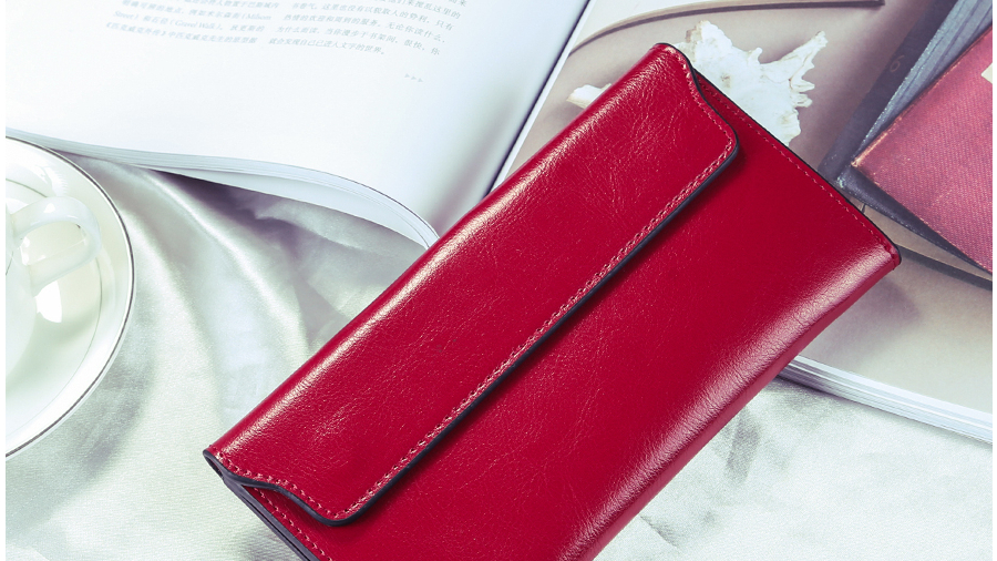 Women's Colorful Leather Envelope Shaped Wallet