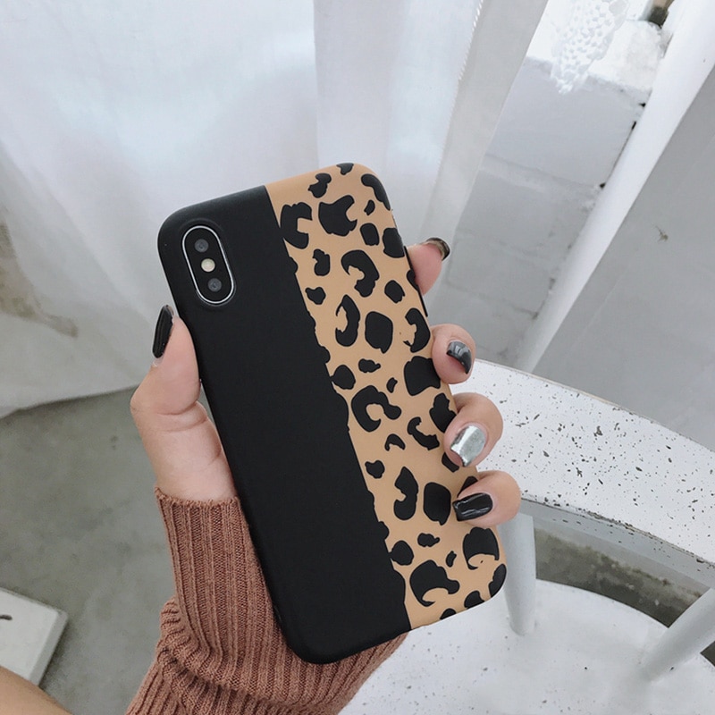 Leopard Patterned Soft Phone Case for iPhone