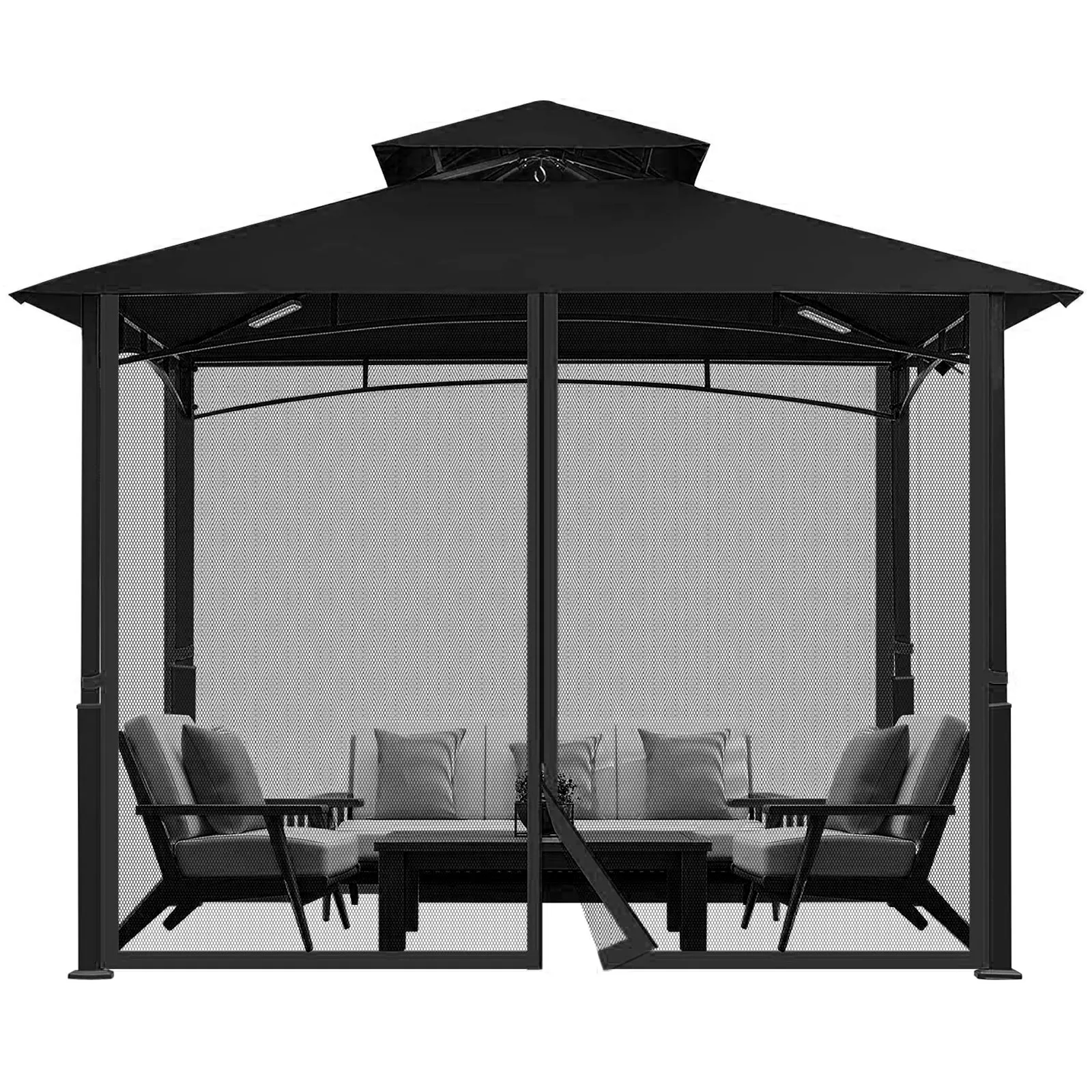 Mosquito Net for Gazebo Outdoor Canopy Insect Net Mosquito Netting with Zippers Mosquito Curtain for Garden Patio Mosquito mesh